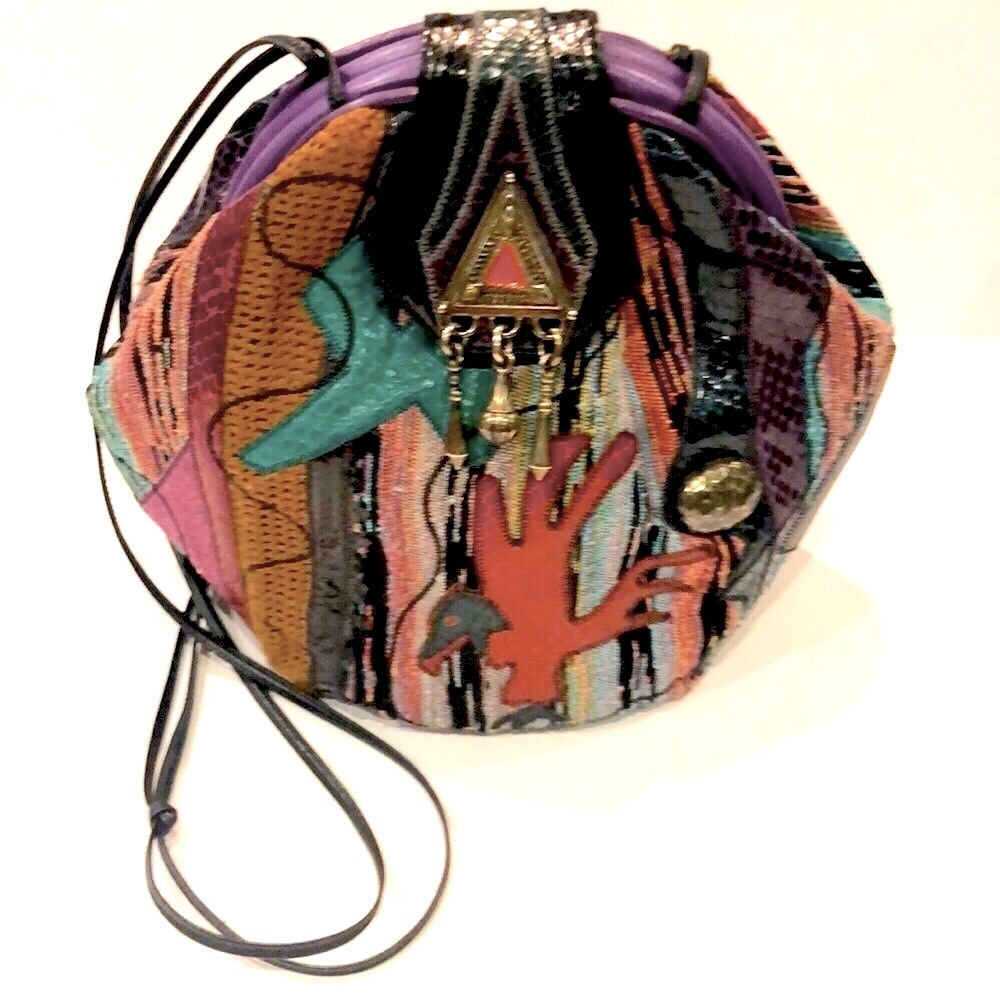 Sharif Vintage 1980's Mixed Material(s) Shoulder Bag-  Excellent Used Condition - Picture 11 of 14